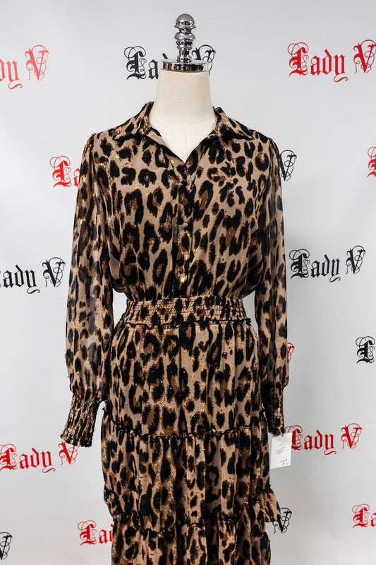 Leapord 90's Wrap Dress