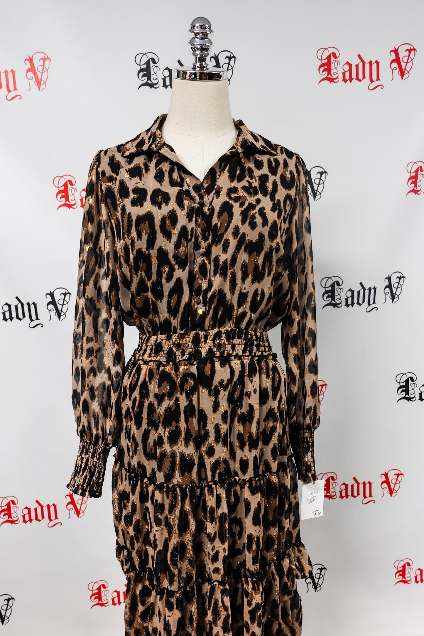 Leapord 90's Wrap Dress