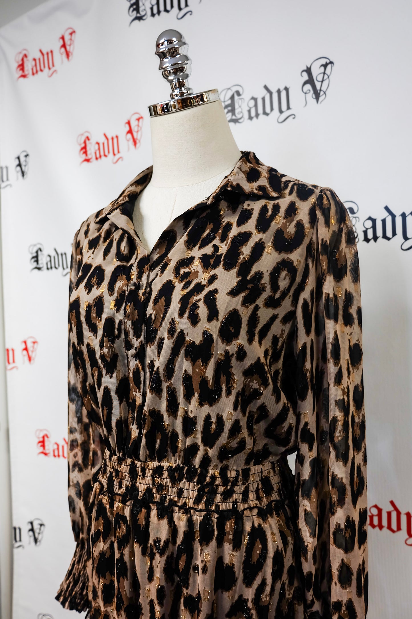 Leapord 90's Wrap Dress