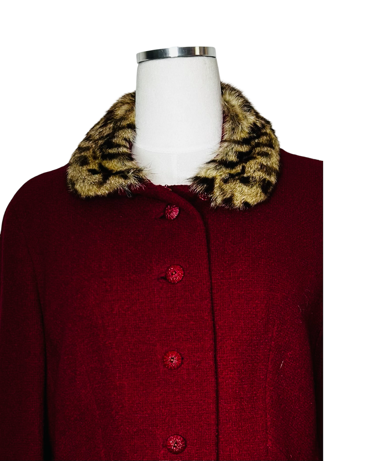 1960 Jacket Leopard Fur Collar