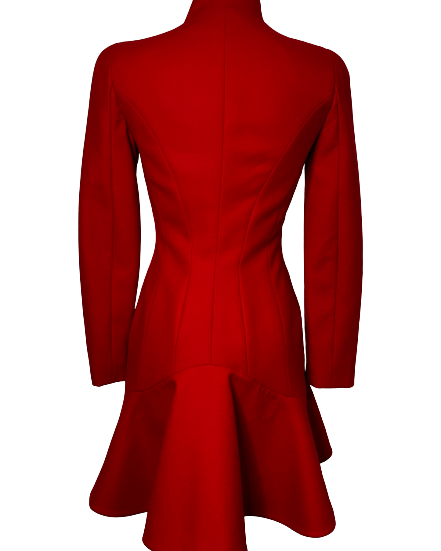 Alexander McQueen Red High Neck Coat ￼￼