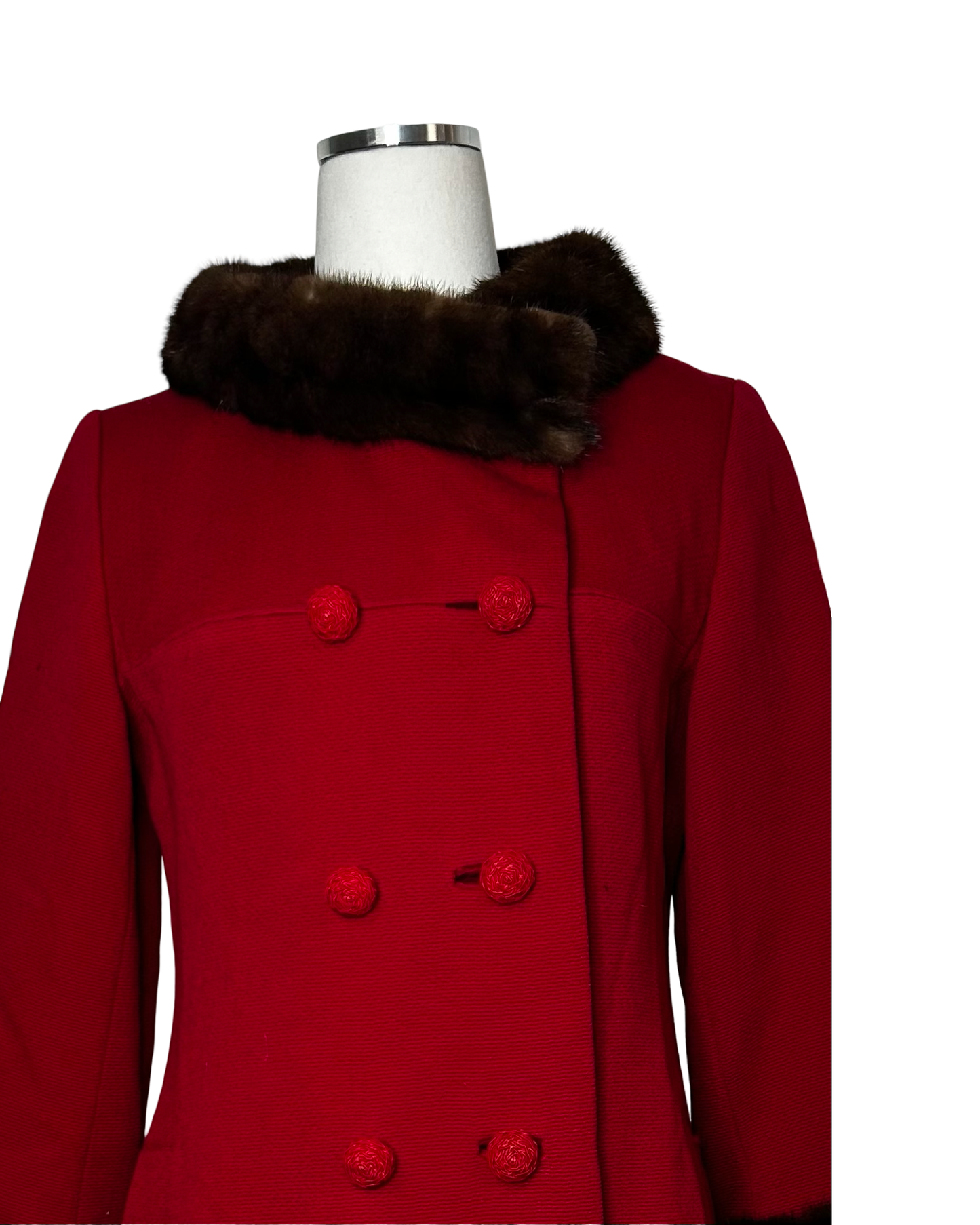 Vintage Red Coat A line Silhouette