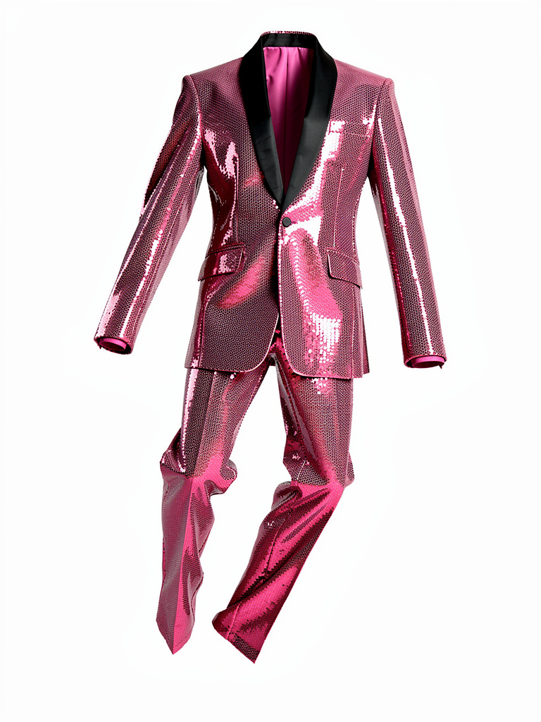 Hot Pink Sequin Tuxedo Suit ￼