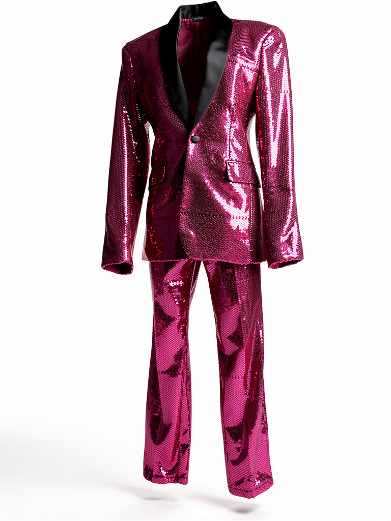 Hot Pink Sequin Tuxedo Suit ￼