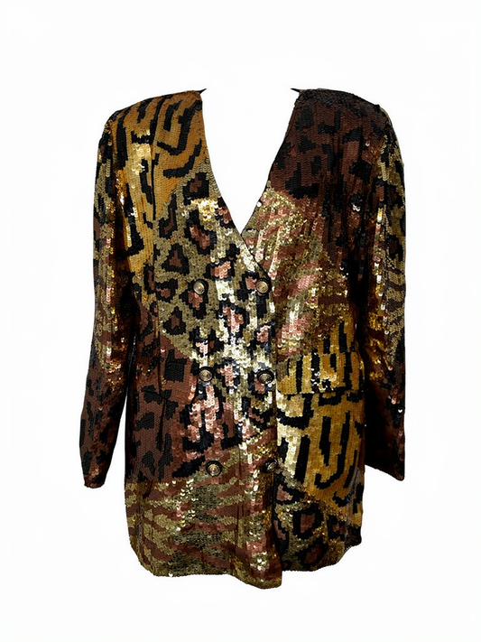Sequin Animal Print Jacket