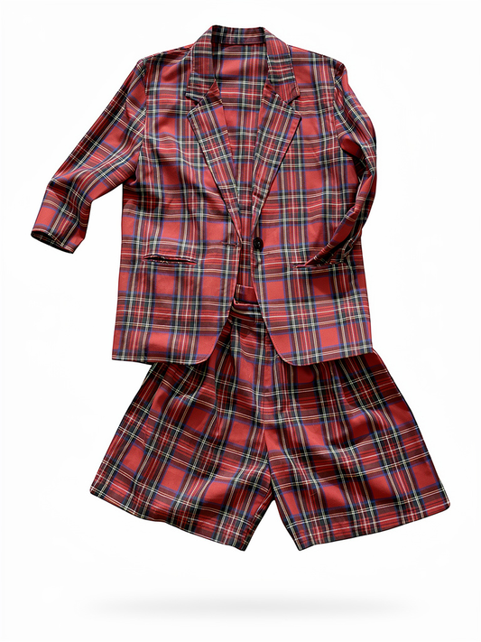 Vintage Plaid 2PC Short Set