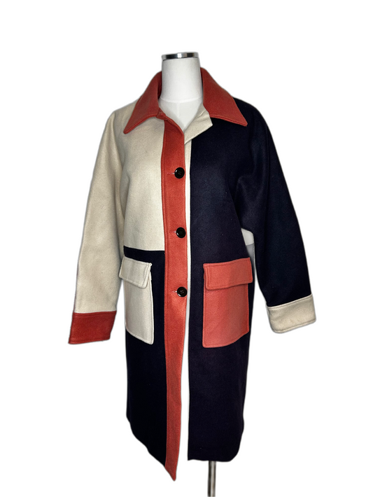 Color Block 1970 Vintage Coat